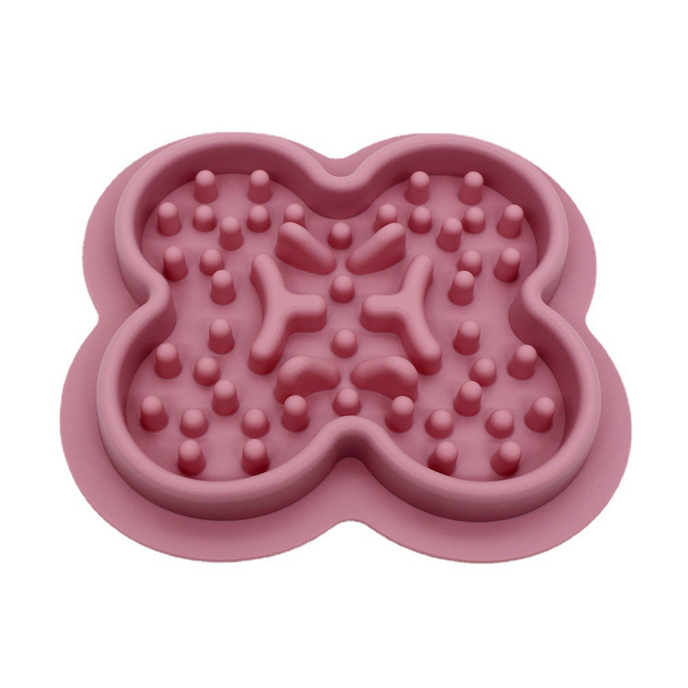 Flower-Shaped Slow Feeder Dog Bowl