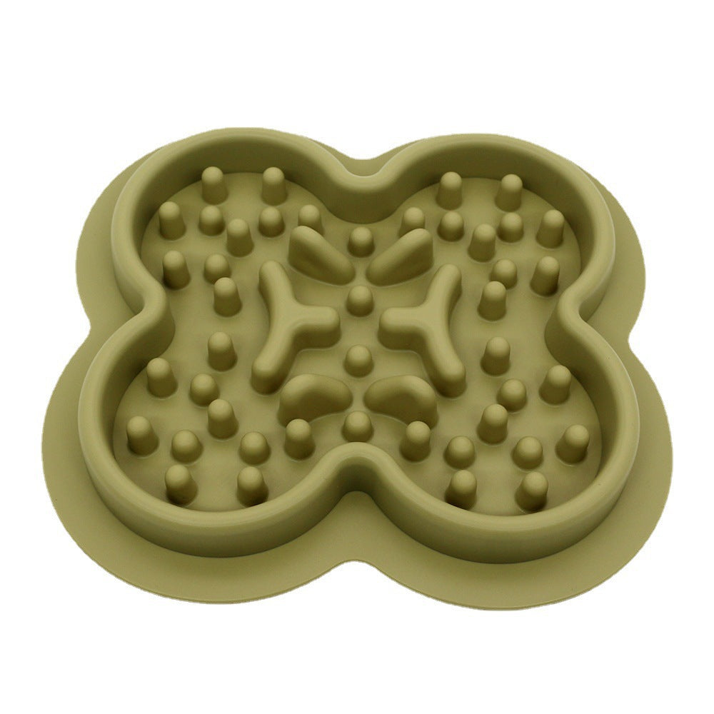 Flower-Shaped Slow Feeder Dog Bowl