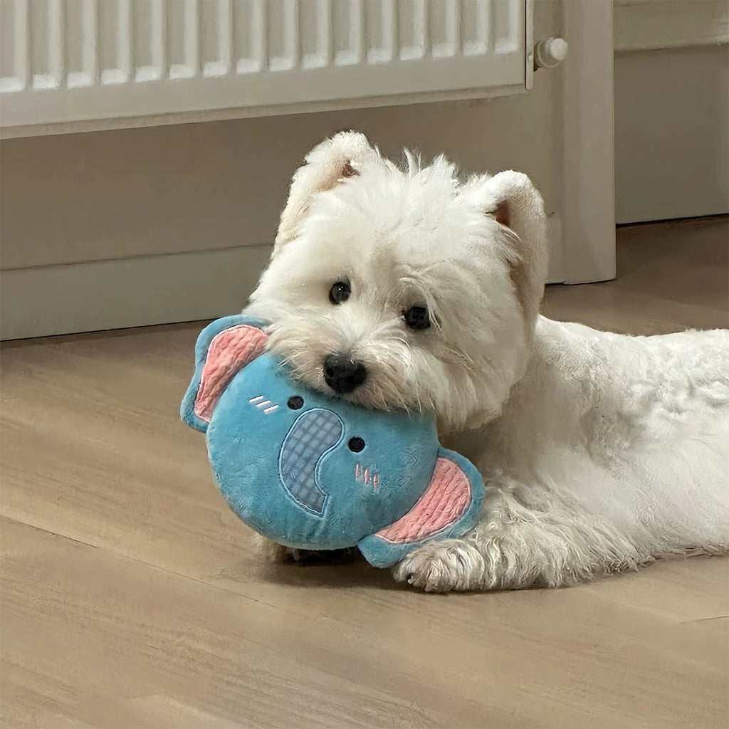 Plush Elephant Squeaky Dog Toy for Chewing & Cuddling