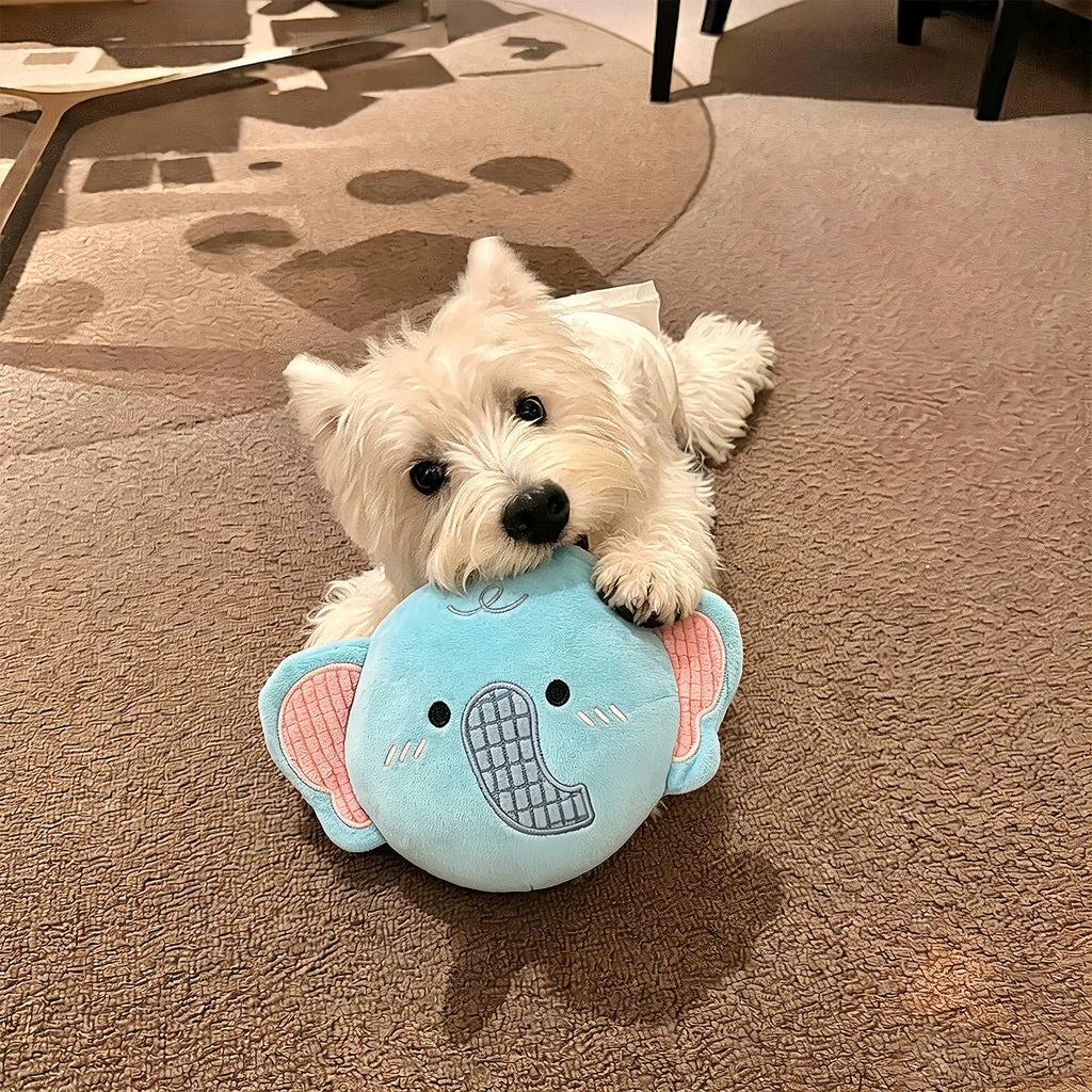 Plush Elephant Squeaky Dog Toy for Chewing & Cuddling