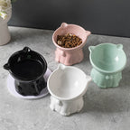 Raised Cat-Shaped Pet Food Bowl