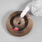 Corrugated Cardboard Cat Scratcher Bed with Interactive Bell Balls