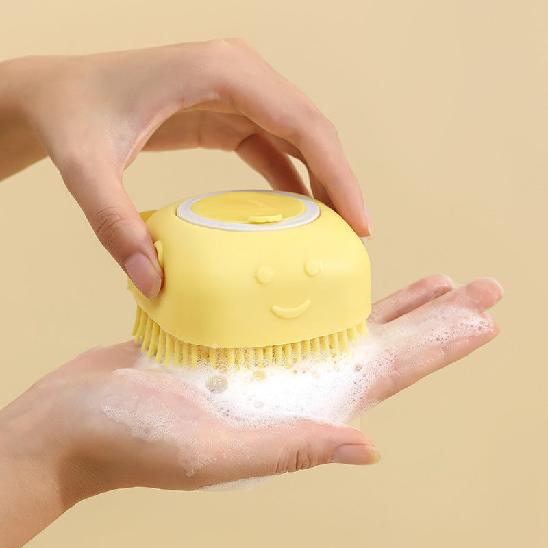 Refillable Pet Bath & Massage Brush with Shampoo Dispenser