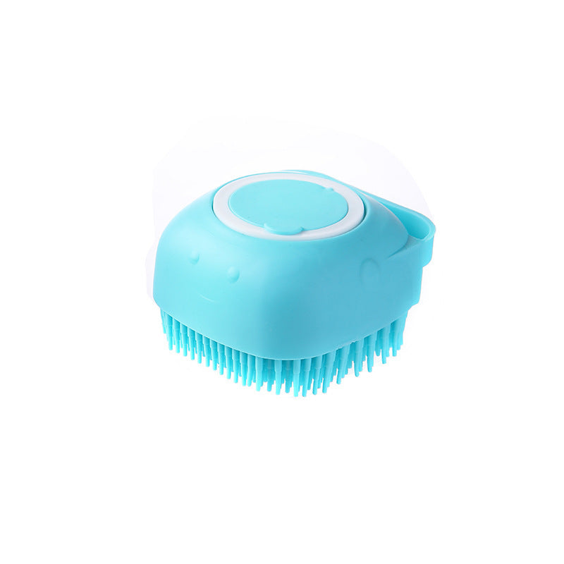 Refillable Pet Bath & Massage Brush with Shampoo Dispenser