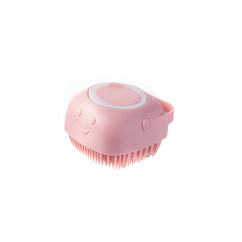 Refillable Pet Bath & Massage Brush with Shampoo Dispenser