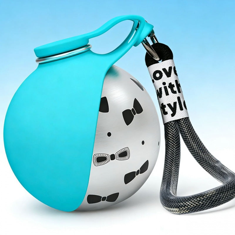 Portable Pet Travel Bowl with Cover & Carry Strap