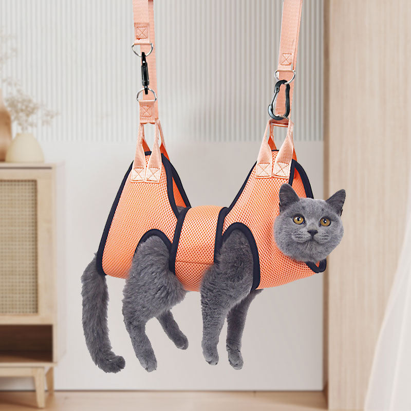 Breathable Cat Grooming Hammock Restraint for Nail Trimming & Care