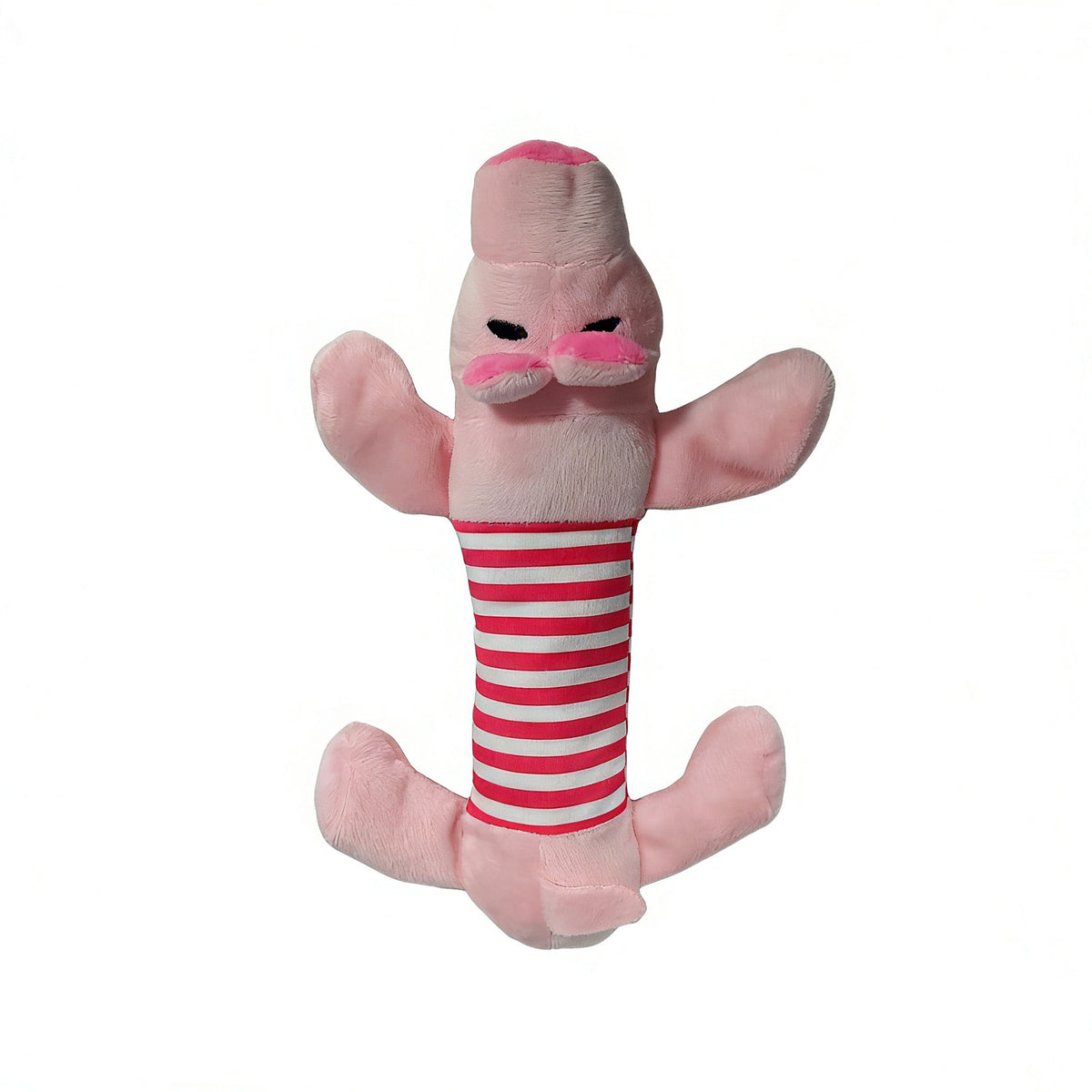 Striped Plush Animal Dog Toy for Chewing & Cuddling