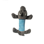 Striped Plush Animal Dog Toy for Chewing & Cuddling