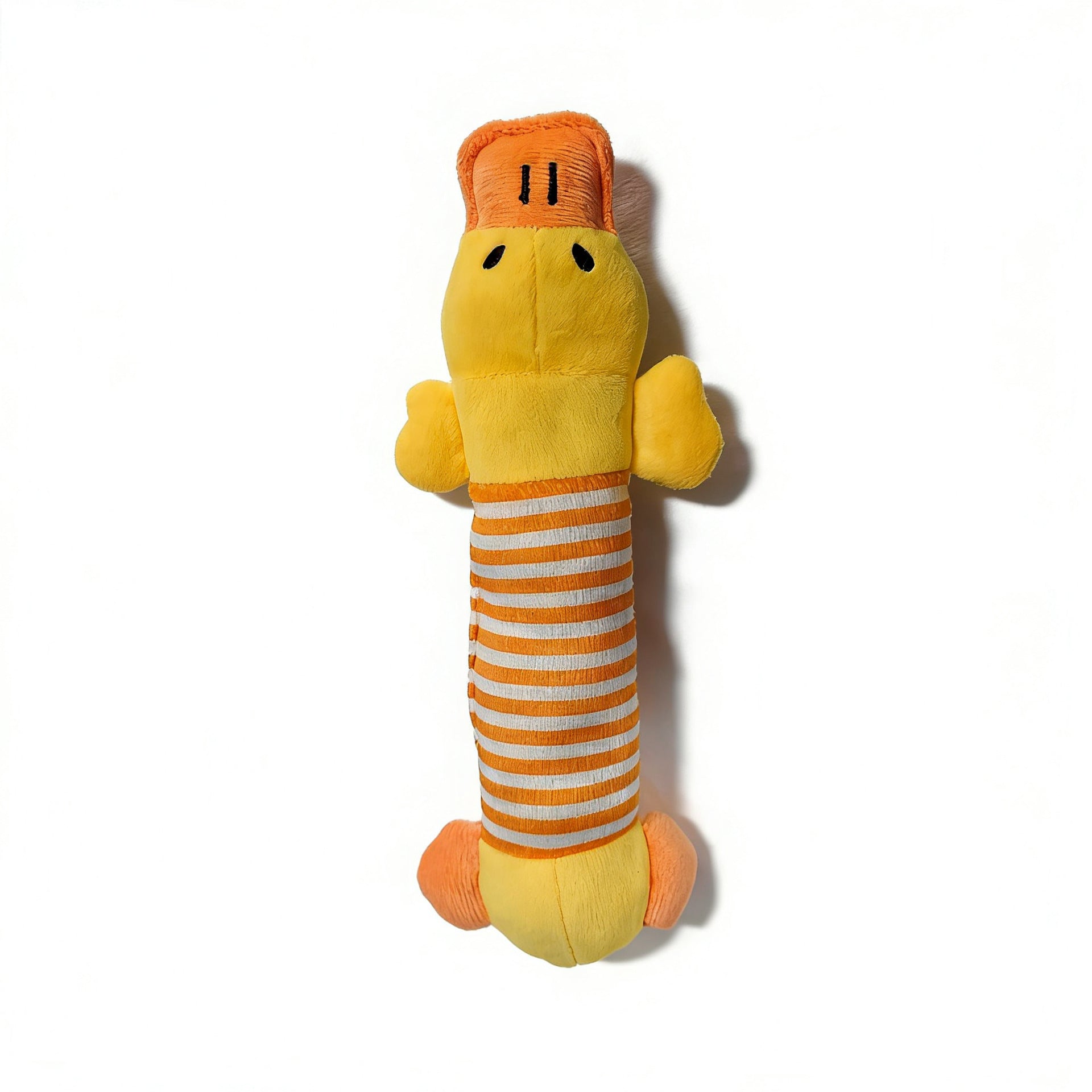 Striped Plush Animal Dog Toy for Chewing & Cuddling