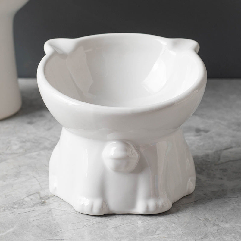 Raised Cat-Shaped Pet Food Bowl