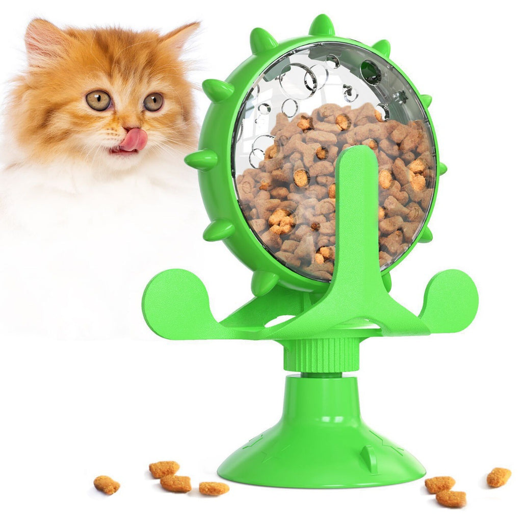 Interactive Cat Treat Dispenser Windmill Toy