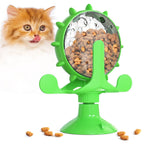 Interactive Cat Treat Dispenser Windmill Toy