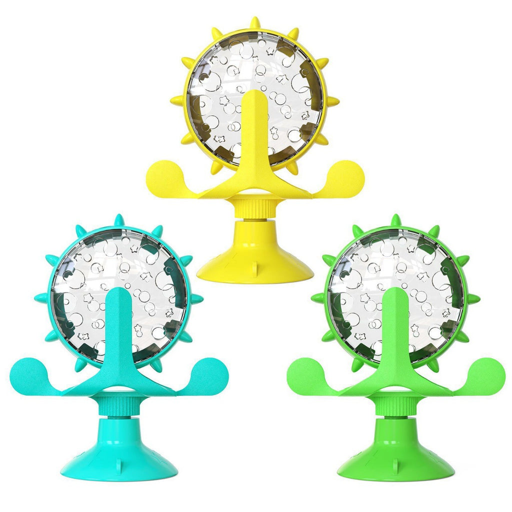 Interactive Cat Treat Dispenser Windmill Toy
