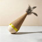 Interactive Wobble Feather Cat Toy with Self-Righting Base